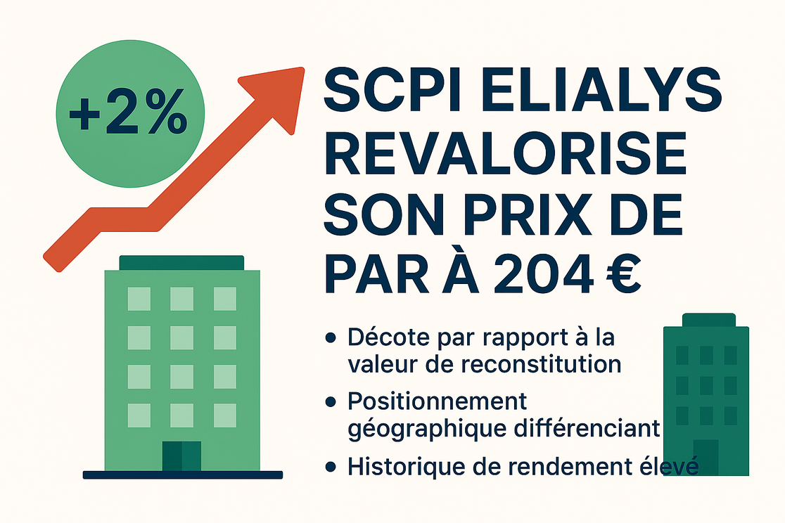 Elialys revalorise son prix de part à 204 € (+2%)