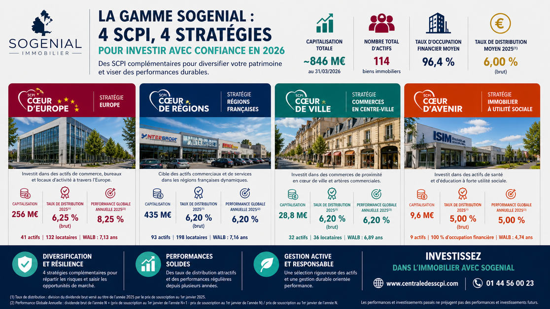 SCPI Sogenial : la gamme Cœur confirme sa solidité en 2026