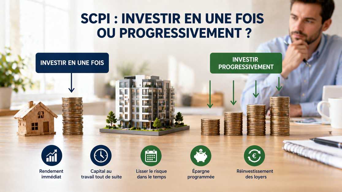 SCPI : investir en une fois ou progressivement, quelle est la meilleure stratégie ?