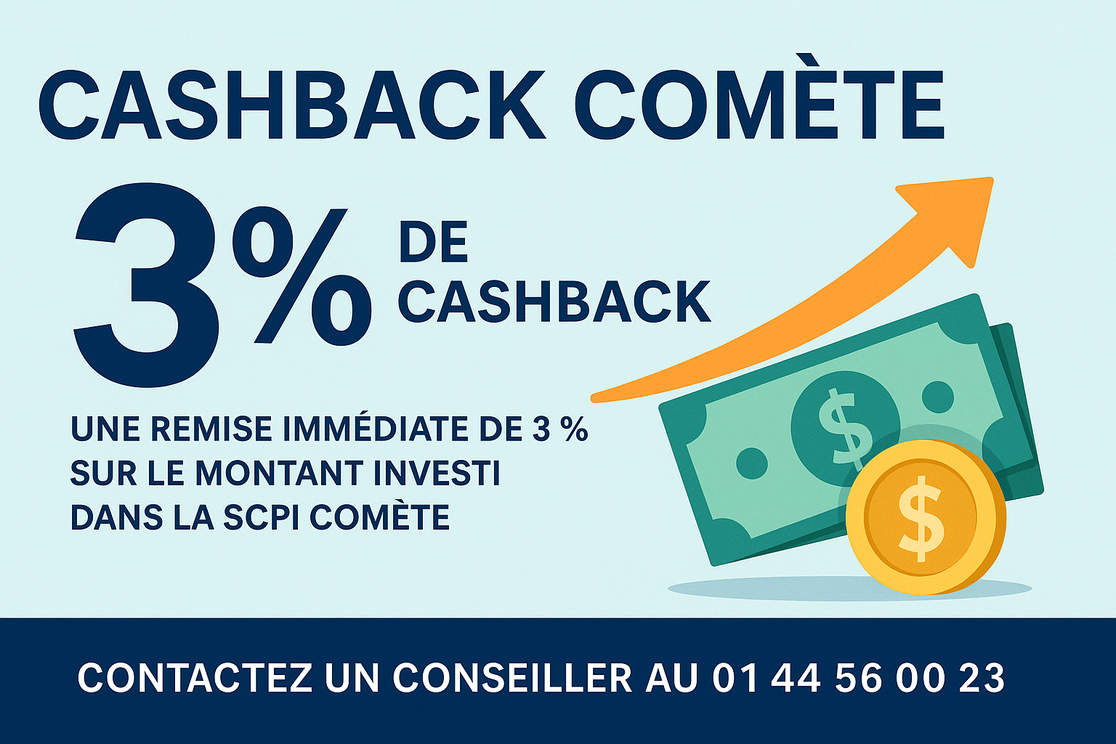 "Cashback Comète" : une opportunité rare d'investir malin avec 3 % de remise immédiate