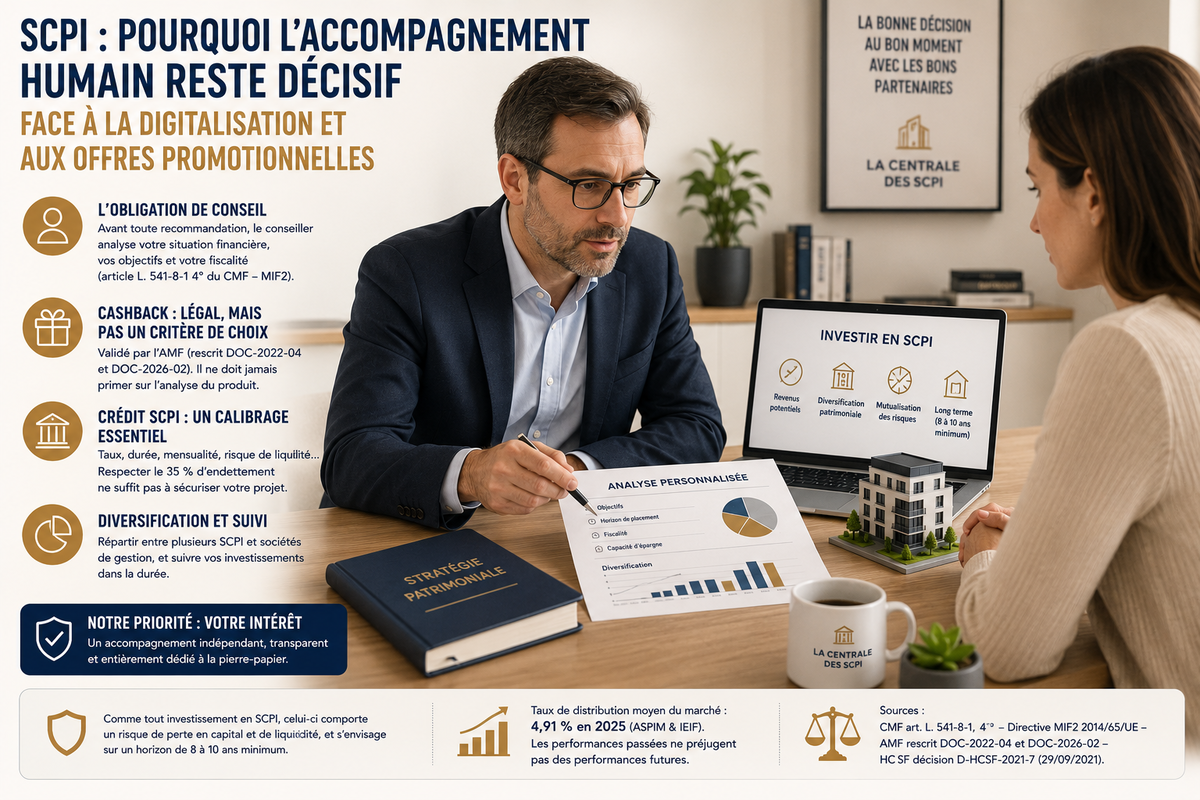 SCPI : pourquoi l'accompagnement humain reste décisif face à la digitalisation et aux offres promotionnelles