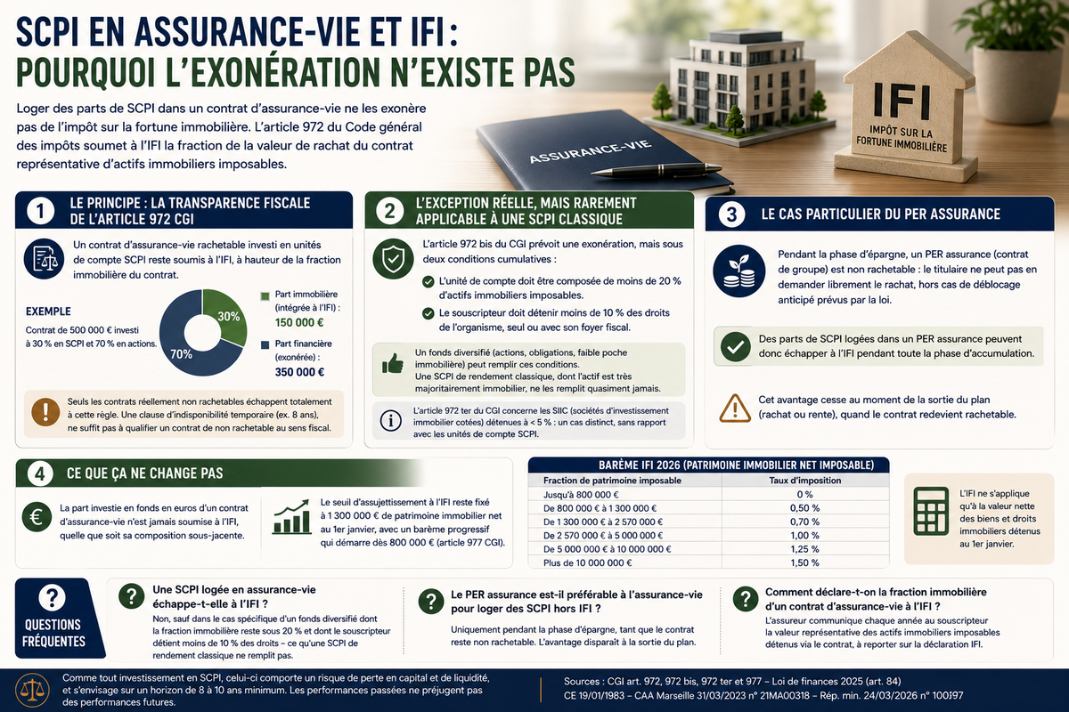 SCPI en assurance-vie et IFI : pourquoi l'exonération n'existe pas