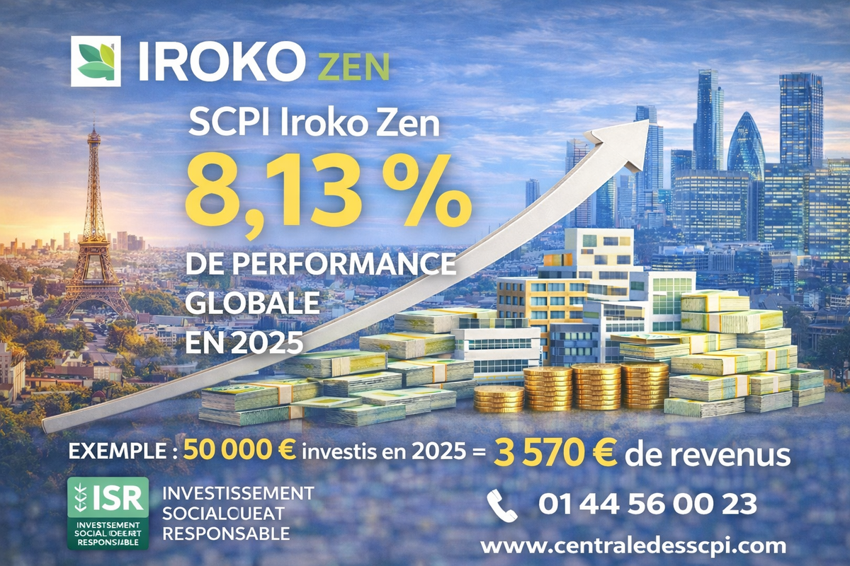 SCPI Iroko Zen : 8,13 % de PGA en 2025, cinq années de régularité confirmées