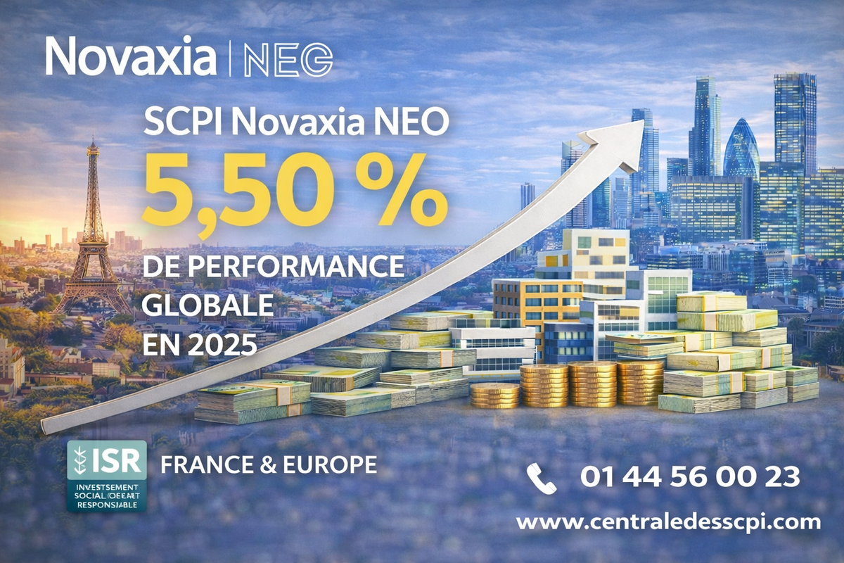 SCPI Novaxia NEO : 5,50 % de performance globale en 2025