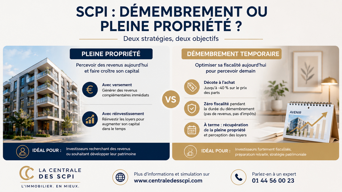 SCPI : démembrement ou pleine propriété, quelle stratégie choisir ?