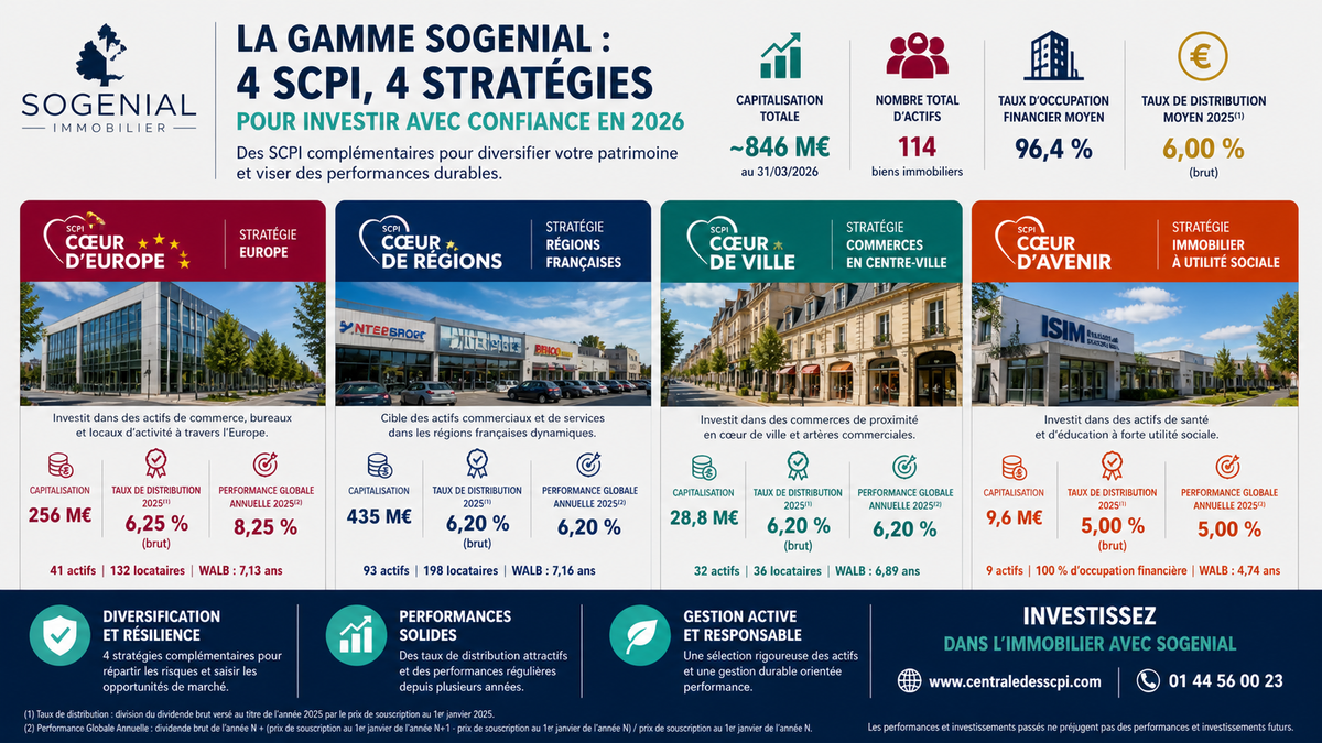 SCPI Sogenial : la gamme Cœur confirme sa solidité en 2026
