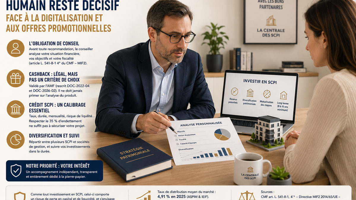 SCPI : pourquoi l'accompagnement humain reste décisif face à la digitalisation et aux offres promotionnelles