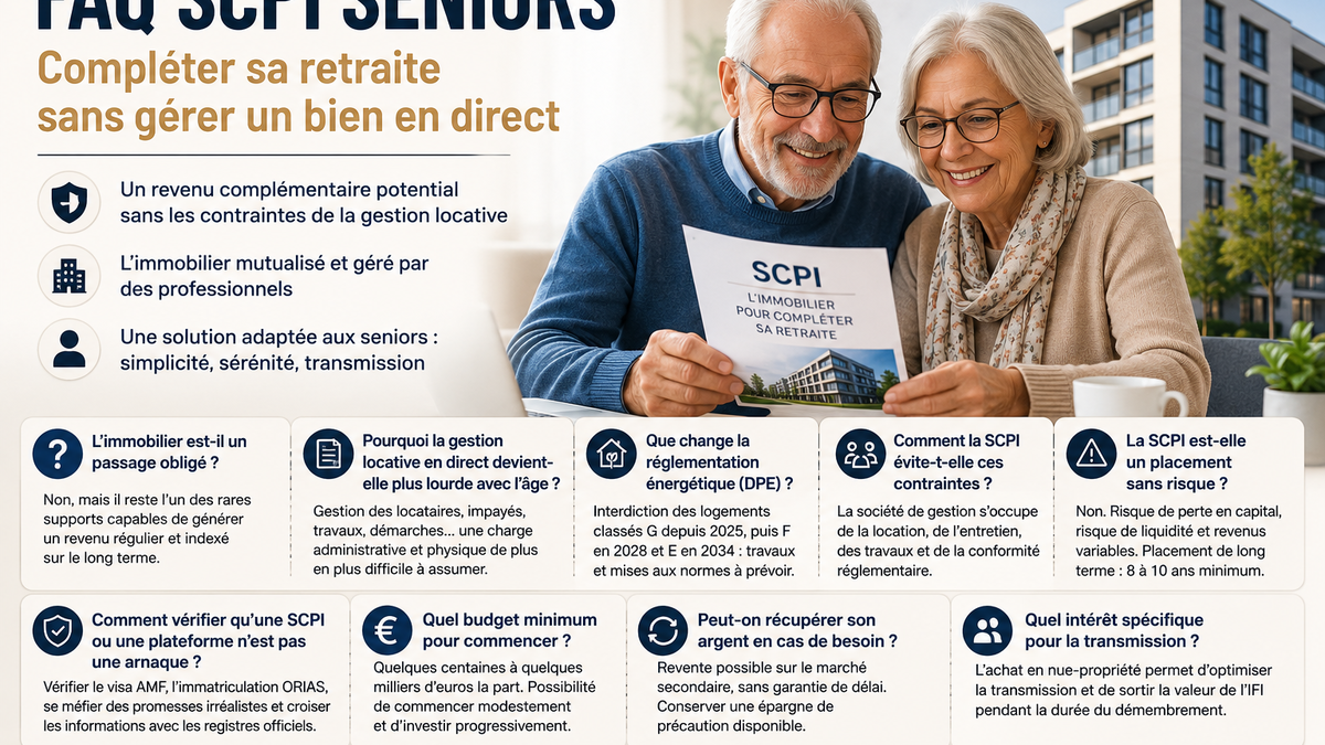 FAQ SCPI Seniors : compléter sa retraite sans gérer un bien en direct
