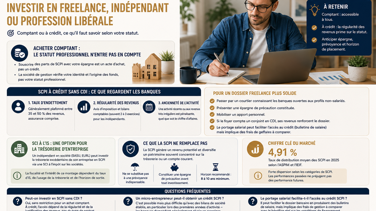 SCPI sans CDI : investir en freelance, indépendant ou profession libérale