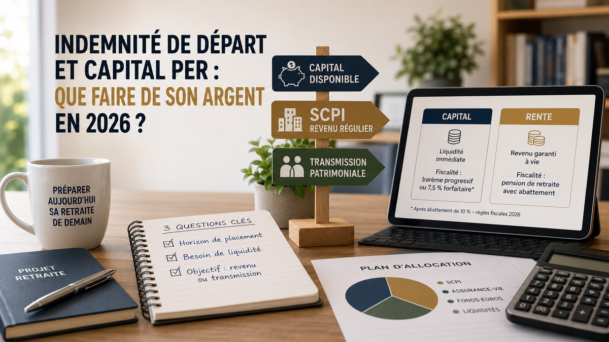 Indemnité de départ à la retraite et capital PER : que faire de son argent en 2026 ?