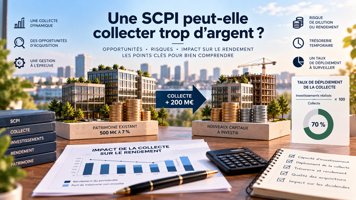 Une SCPI peut-elle collecter trop d'argent ? Dilution du rendement et taux de déploiement