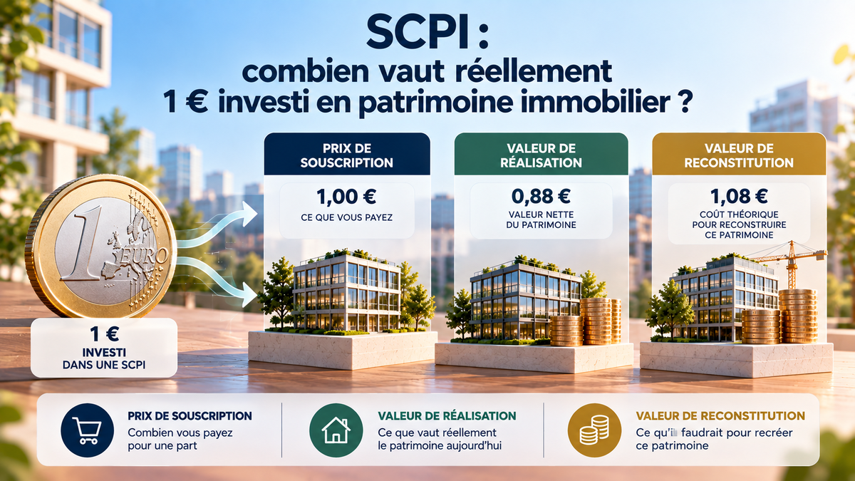 SCPI : combien vaut réellement 1 € investi en patrimoine immobilier ?
