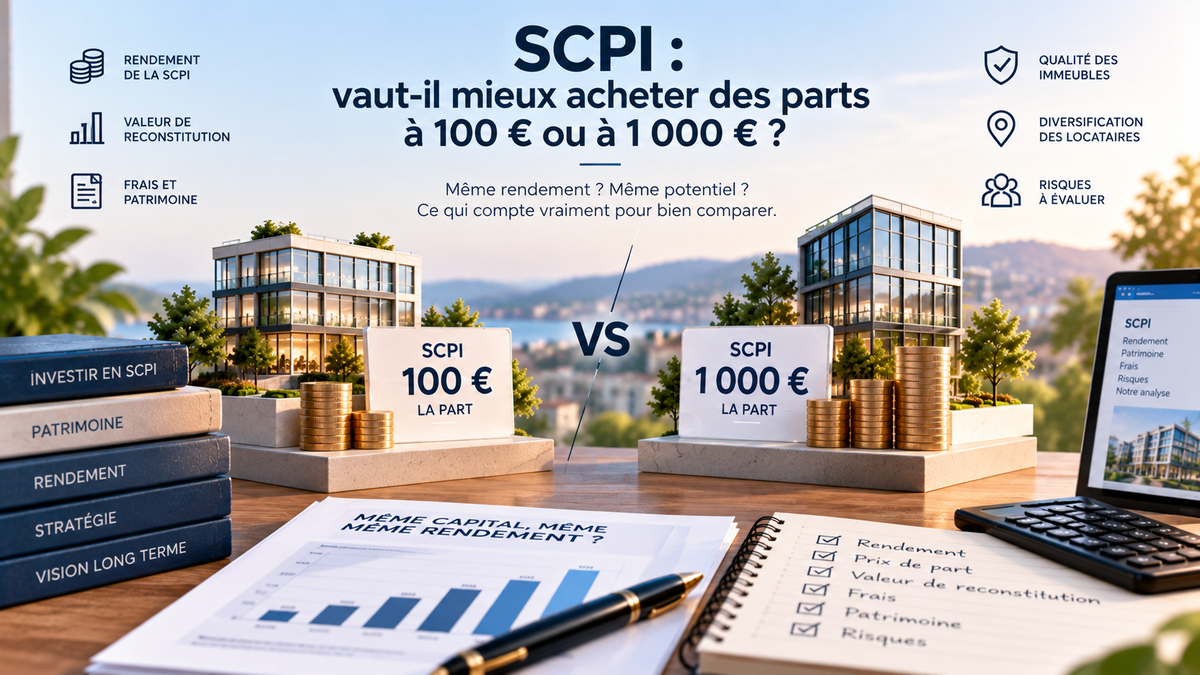 SCPI : vaut-il mieux acheter des parts à 100 € ou à 1 000 € ?