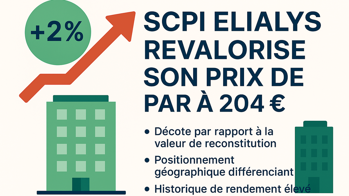 Elialys revalorise son prix de part à 204 € (+2%)