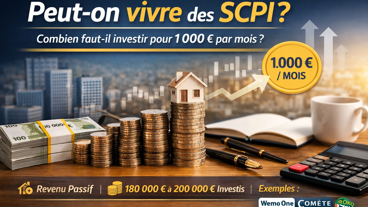 Peut-on vivre des SCPI ? Combien faut-il investir pour toucher 1 000 € par mois ?