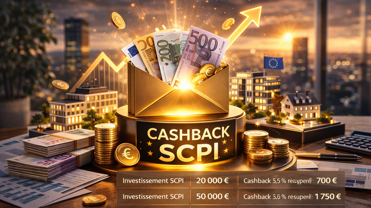 Investir 50 000 € en SCPI : combien de cashback pouvez-vous toucher ?