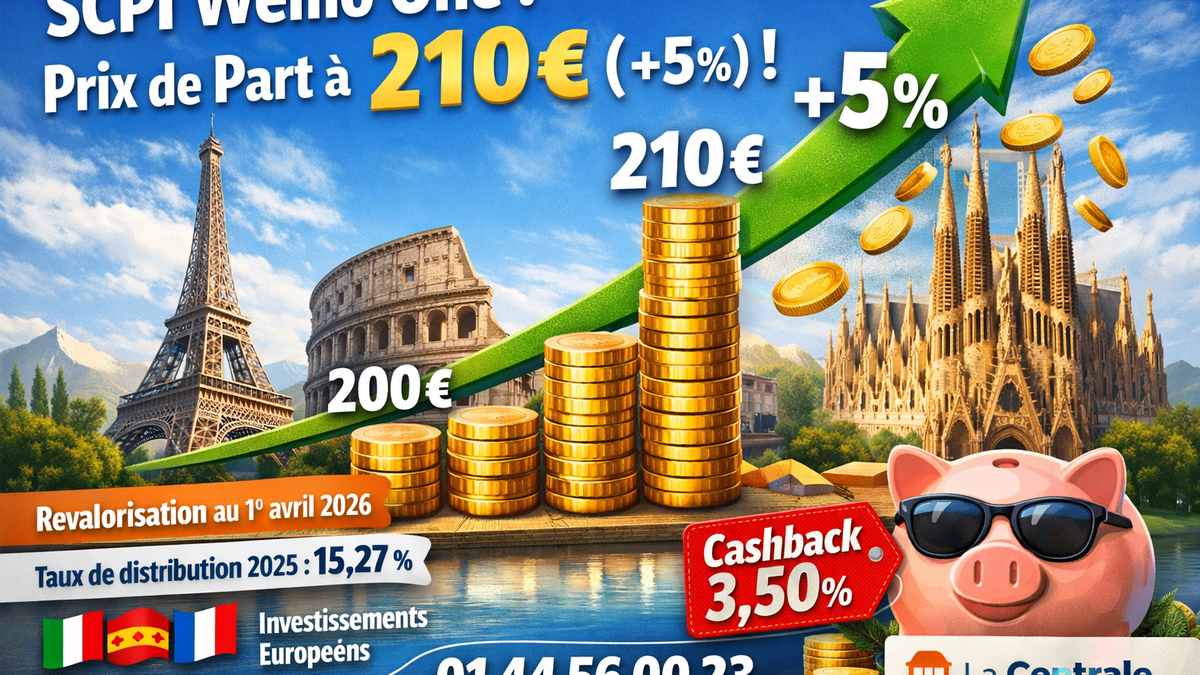 La SCPI Wemo One revalorise son prix de part à 210 € : +5 % !