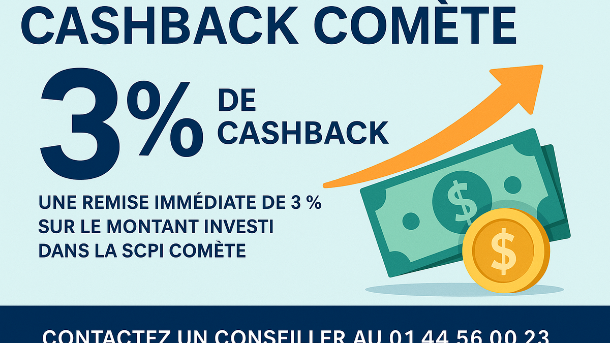 "Cashback Comète" : une opportunité rare d'investir malin avec 3 % de remise immédiate