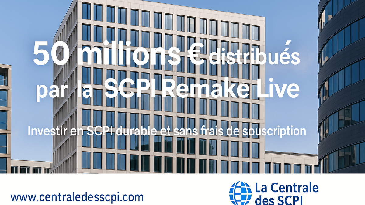 50 millions d'euros de loyers versés par la SCPI Remake Live
