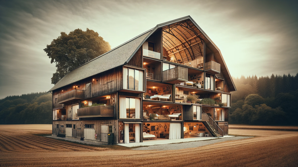 Kyaneos Pierre transforme une grange en 4 logements